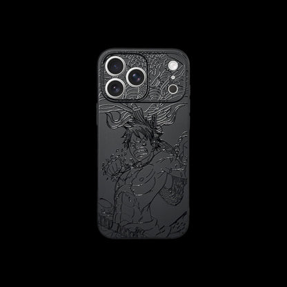 LUFFY BLACK ENGRAVED IPHONE CASE