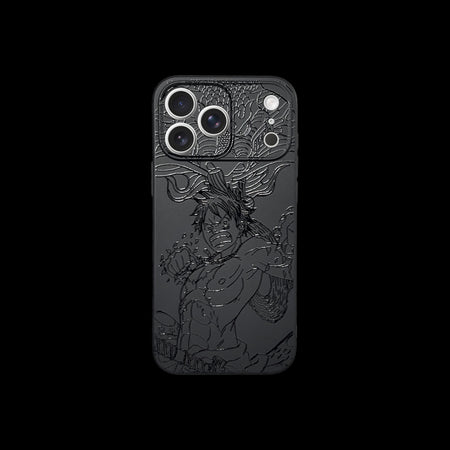 LUFFY BLACK ENGRAVED IPHONE CASE