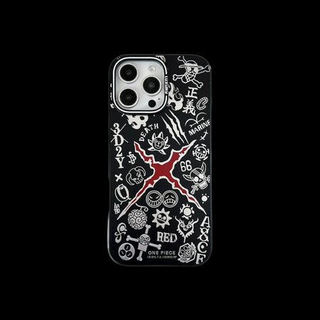 ONE PIECE SYMBOLS IPHONE CASE – BLACK & WHITE PIRATE EDITION